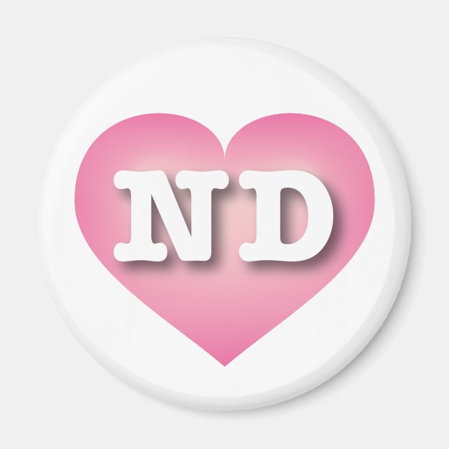 I love North Dakota - ND pink fade heart Magnet (Front)