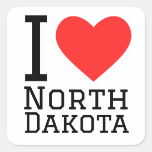 I love North Dakota Square Sticker