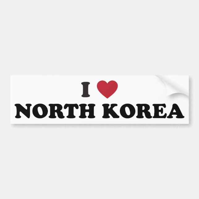 I Love North Korea Bumper Sticker (Front)