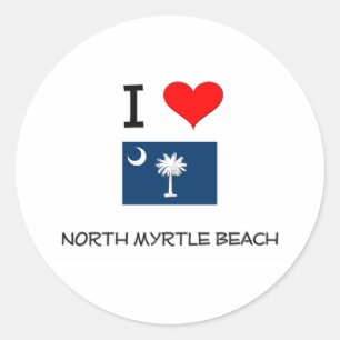 I Love North Myrtle Beach South Carolina Classic Round Sticker