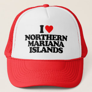I LOVE NORTHERN MARIANA ISLANDS TRUCKER HAT