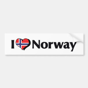 I Love Norway Flag Bumper Sticker