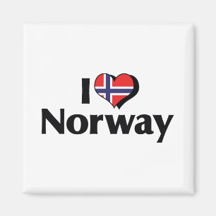 I Love Norway Flag Magnet