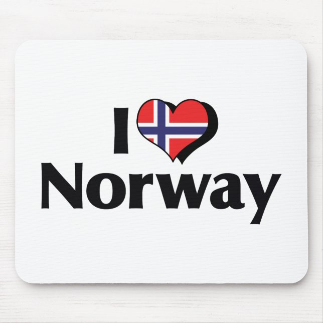 I Love Norway Flag Mouse Pad (Front)