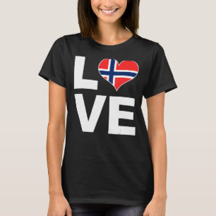 I Love Norway Heart Flag Norway T-Shirt