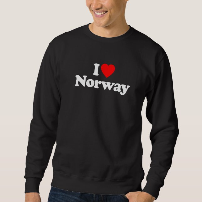 I Love Norway Heart Funny   Sweatshirt (Front)