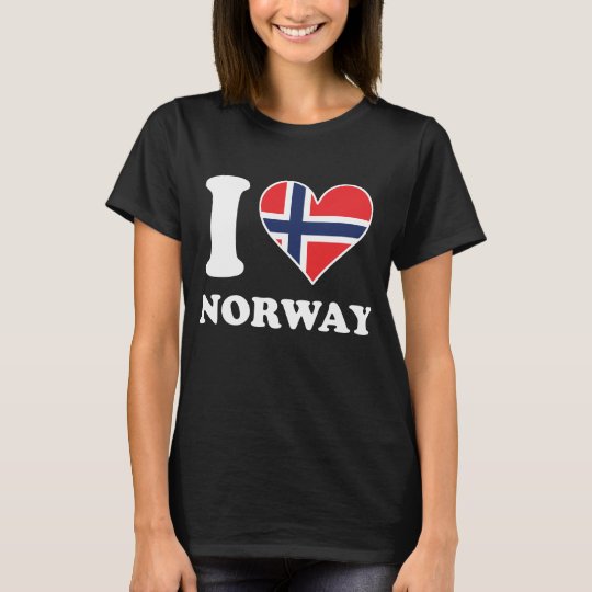 I Love Norway Norwegian Flag Heart T-Shirt