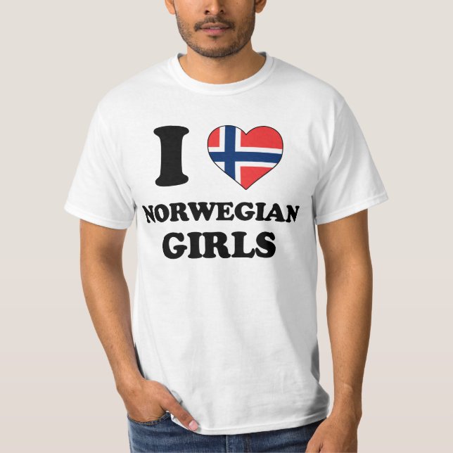 I love Norwegian Girls T-Shirt (Front)