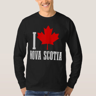 I Love Nova Scotia Maple Leaf Canada Canadian Flag T-Shirt