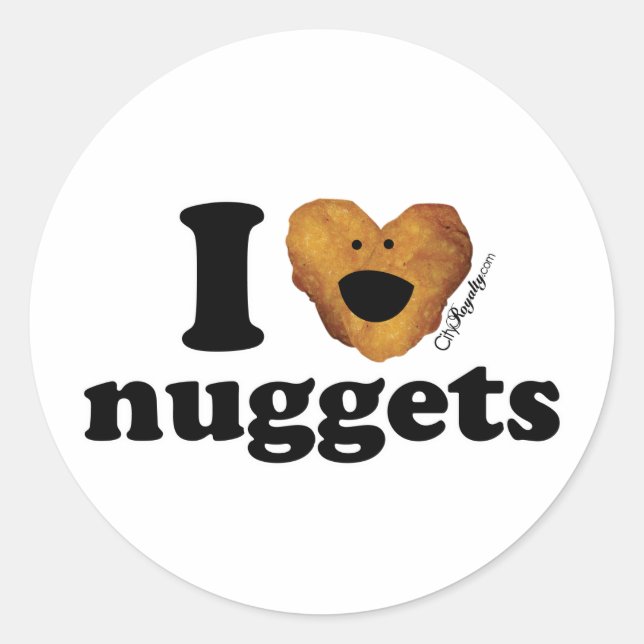 I love nuggets classic round sticker (Front)