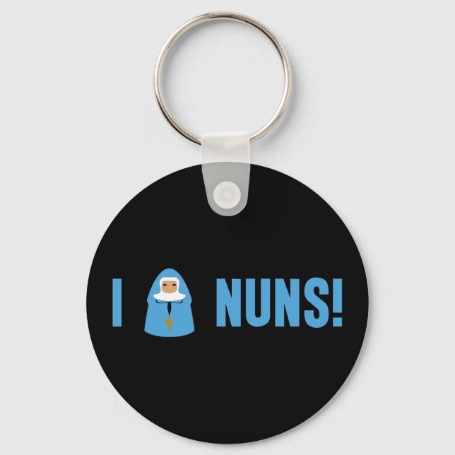 I Love Nuns Key Ring (Front)