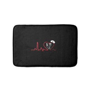 I Love Nurse Funny Medical Assistant Occupation Bath Mat