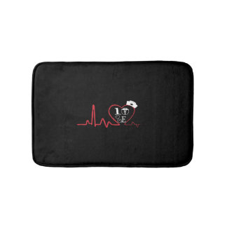 I Love Nurse Funny Medical Assistant Occupation Bath Mat