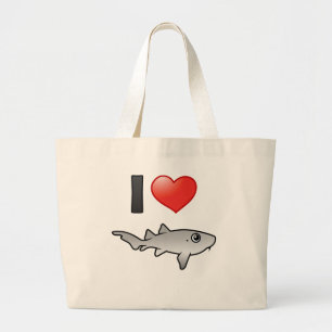 I Love Nurse Sharks Large Tote Bag