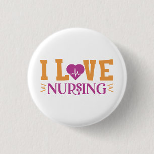 I Love Nursing 3 Cm Round Badge