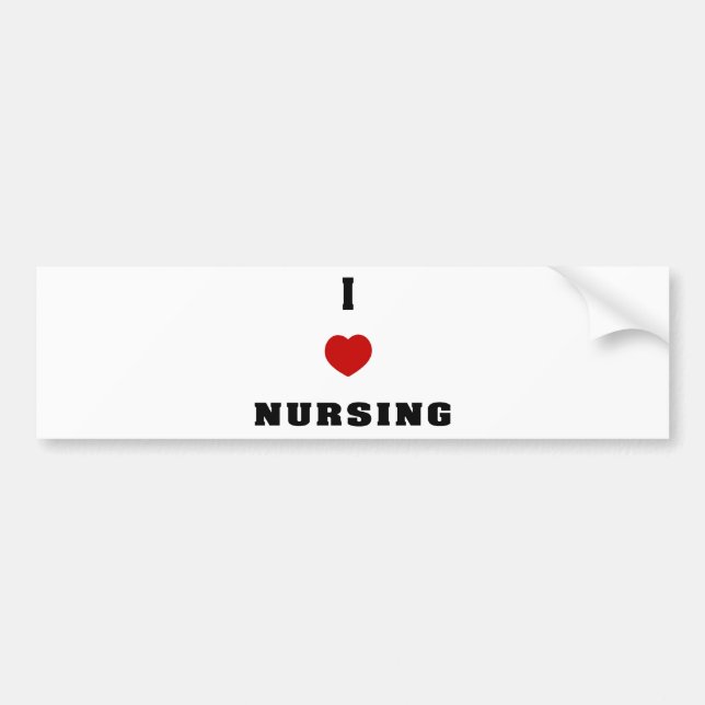 I Love Nursing Bumper Sticker (Front)