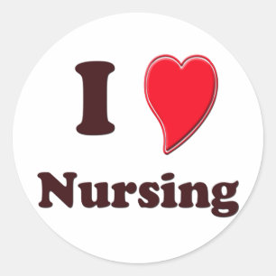 I Love Nursing Classic Round Sticker