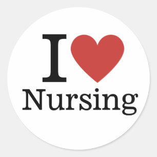 I ❤️ Love Nursing for College Faculty/Student Classic Round Sticker