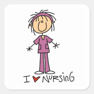 I Love Nursing T-shirts and Gifts Square Sticker