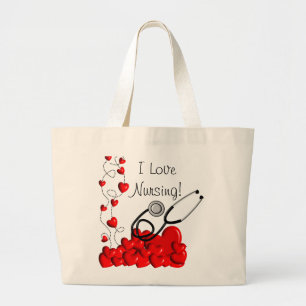 I Love Nursing Tote Bag