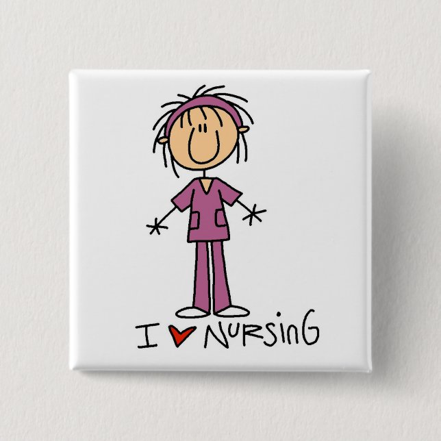 I Love Nursing Tshirts and Gifts 15 Cm Square Badge (Front)