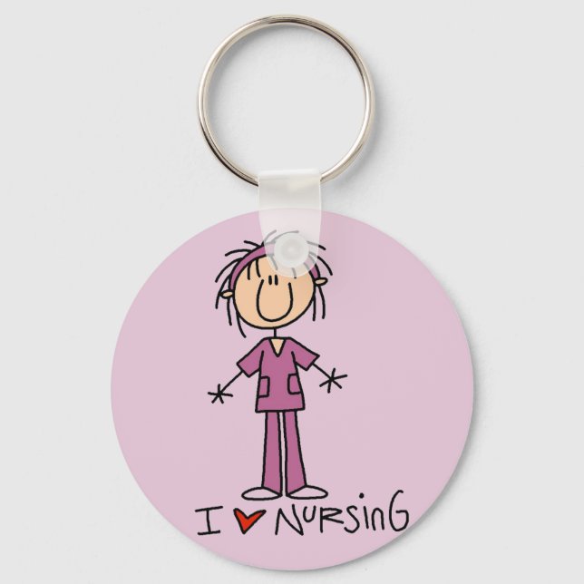 I Love Nursing Tshirts and Gifts Key Ring (Front)
