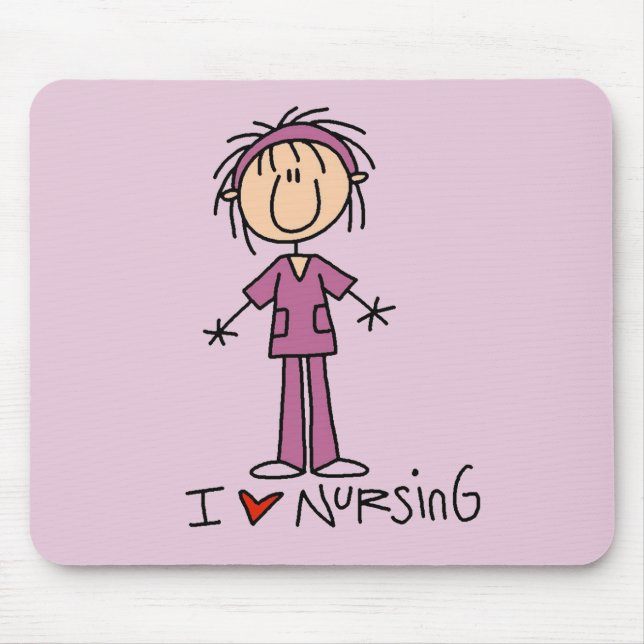 I Love Nursing Tshirts and Gifts Mouse Pad (Front)