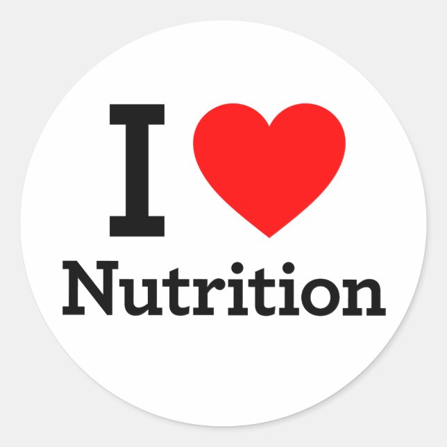 I Love Nutrition Classic Round Sticker (Front)