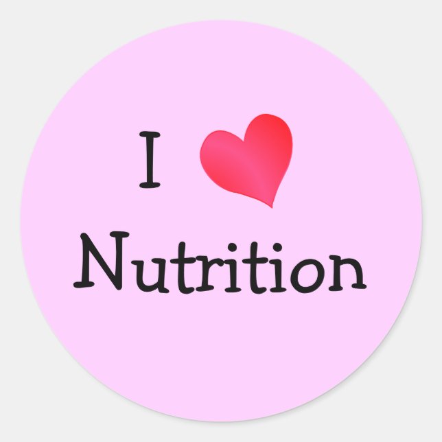 I Love Nutrition Classic Round Sticker (Front)