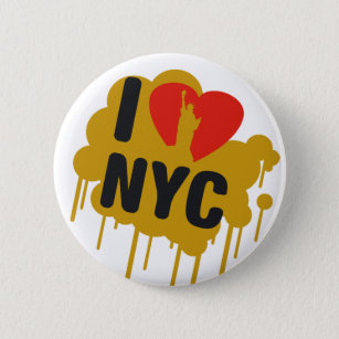 I love NY 6 Cm Round Badge