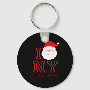 I Love Ny At Christmas Santa Claus Key Ring