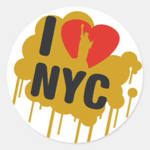 I love NY Classic Round Sticker