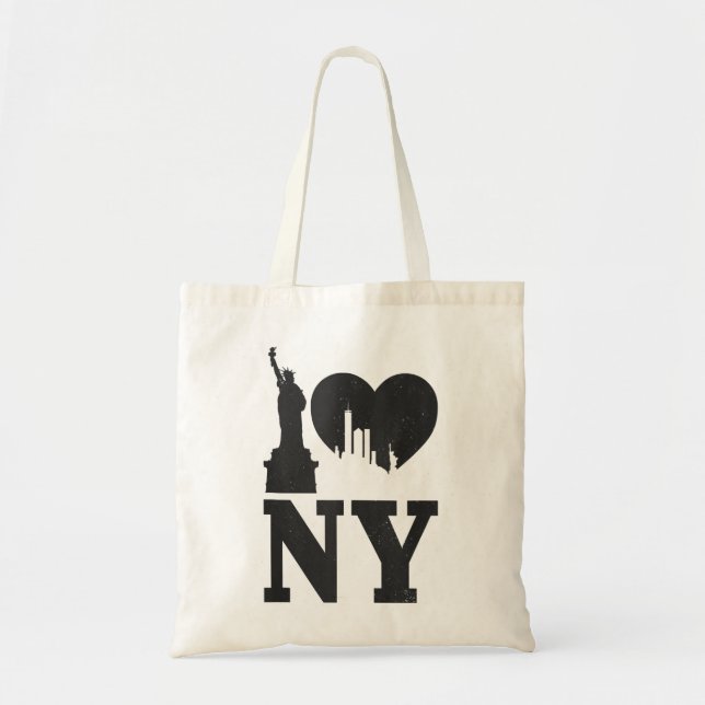 I Love NY New York City Skyline NYC Statue Of Libe Tote Bag (Front)