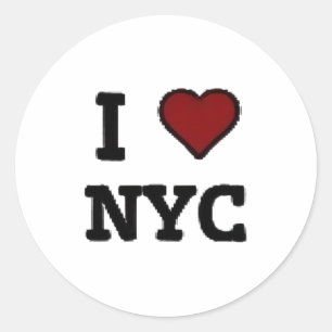 I Love NYC heart Classic Round Sticker