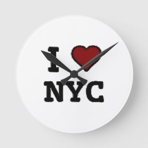 I Love NYC heart Round Clock
