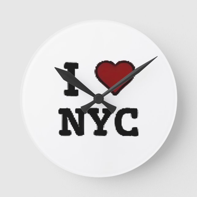 I Love NYC heart Round Clock (Front)