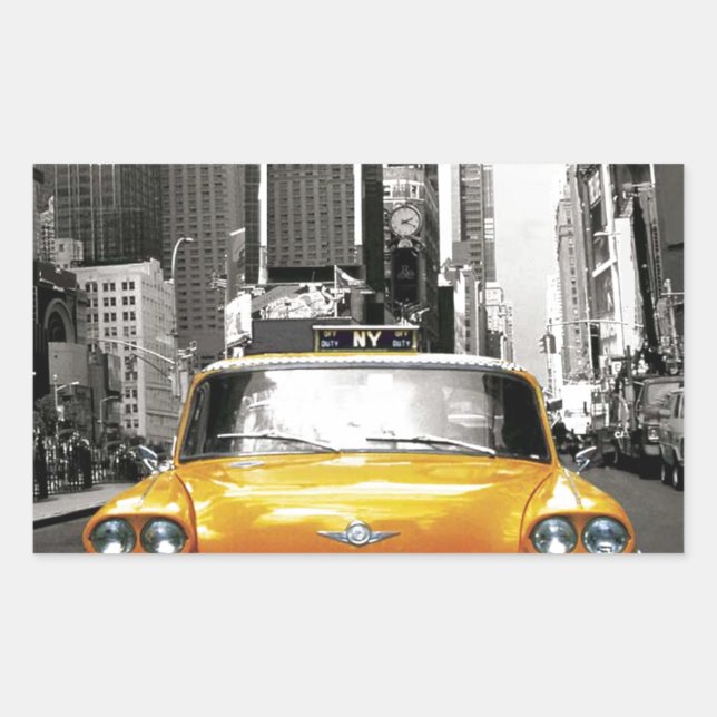 I Love NYC - New York Taxi Rectangular Sticker (Front)