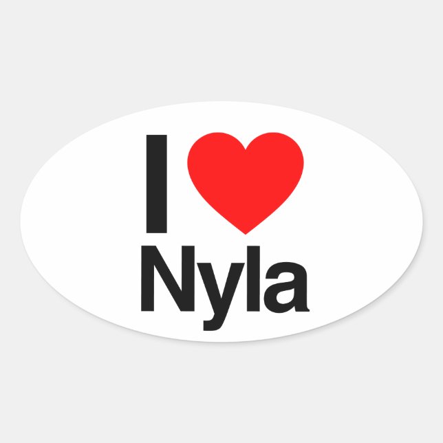 i love nyla oval sticker (Front)