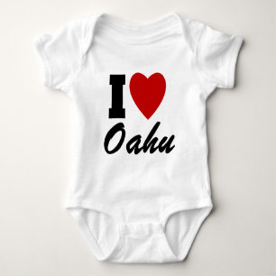 I Love Oahu Baby Bodysuit