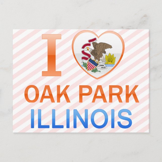 I Love Oak Park, IL Postcard (Front)