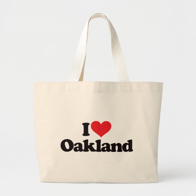 I Love Oakland Large Tote Bag (Front)