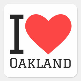 I love Oakland Square Sticker