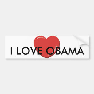 I LOVE OBAMA BUMPER STICKER