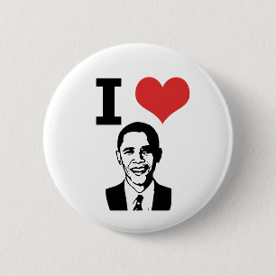 I Love Obama Pin