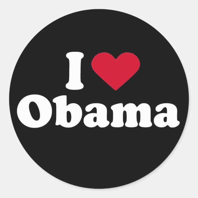 I Love Obama T-shirt Classic Round Sticker (Front)