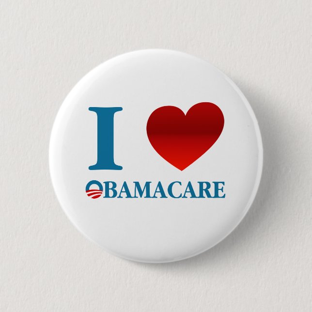 I Love Obamacare 6 Cm Round Badge (Front)
