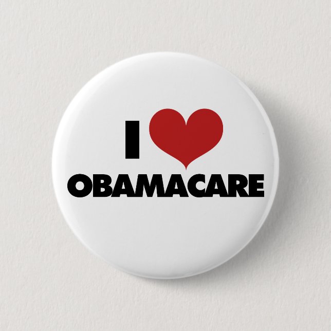 I Love Obamacare 6 Cm Round Badge (Front)