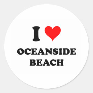 I Love Oceanside Beach California Classic Round Sticker