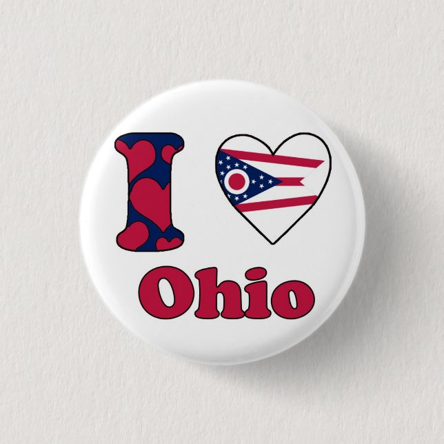 I love Ohio 3 Cm Round Badge (Front)