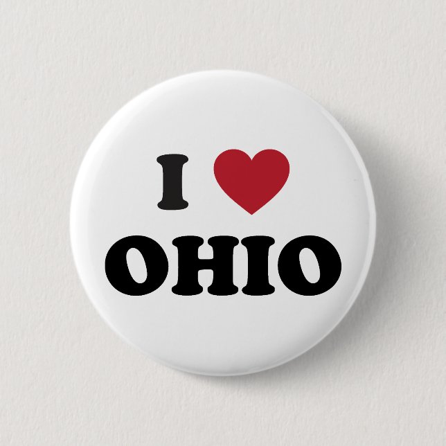I love Ohio 6 Cm Round Badge (Front)